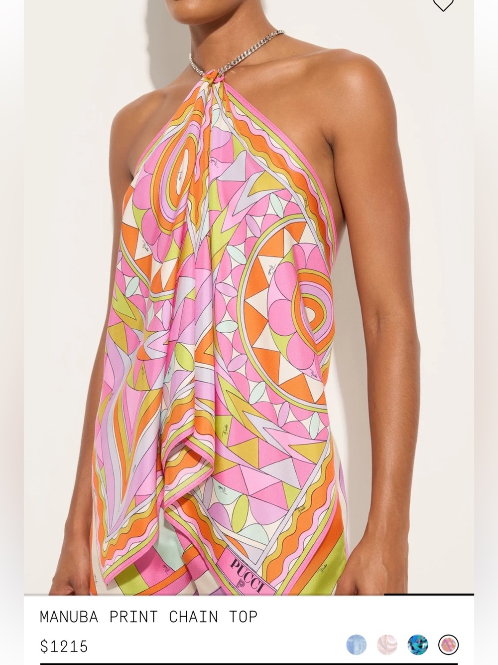 Pucci Pink Orange Chain Halter Top